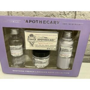 Apothecary Soothing French Lavender Bath Collection 4 PCS Gift Set
